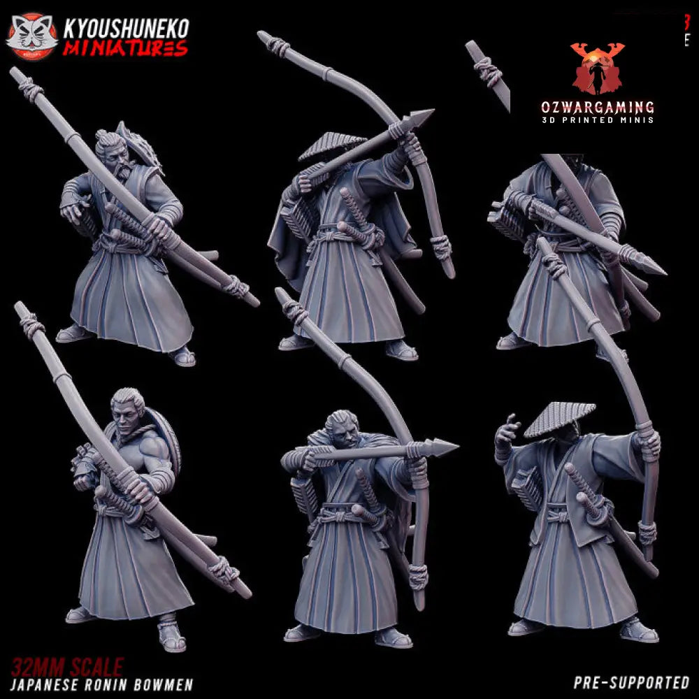Feudal Japanese Bow Ronin | Kyoushuneko 28/32mm Fantasy Wargaming Miniatures Role Playing Miniatures