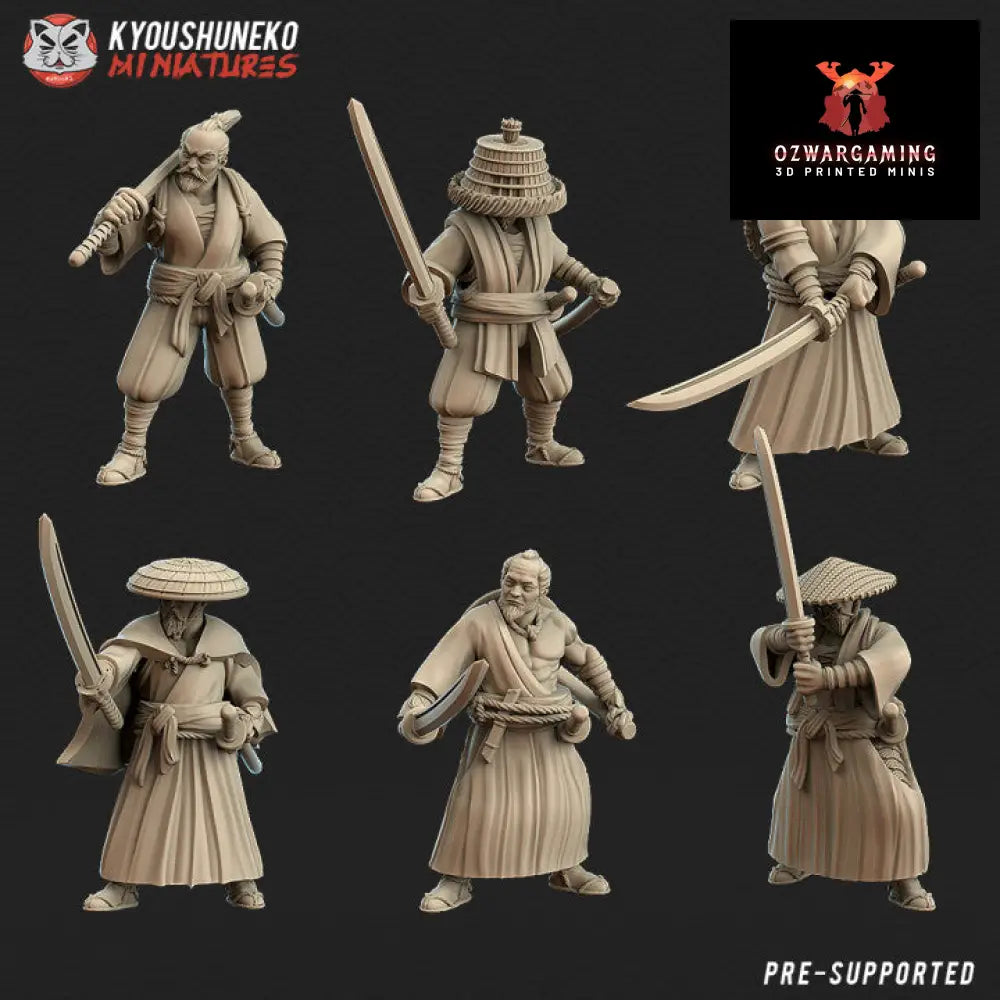 Feudal Japanese Katana Ronin | Kyoushuneko 28/32mm Fantasy Wargaming Miniatures Role Playing Miniatures