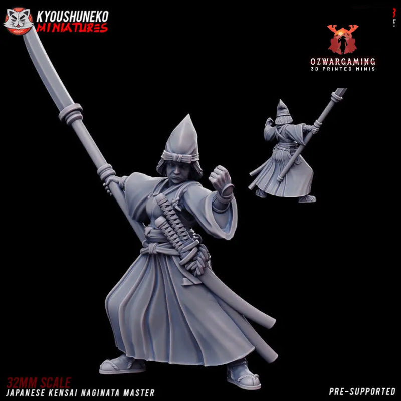 Feudal Japanese Kensai Naginata Master | Kyoushuneko 28/32mm Fantasy Wargaming Miniatures Role Playing Miniatures