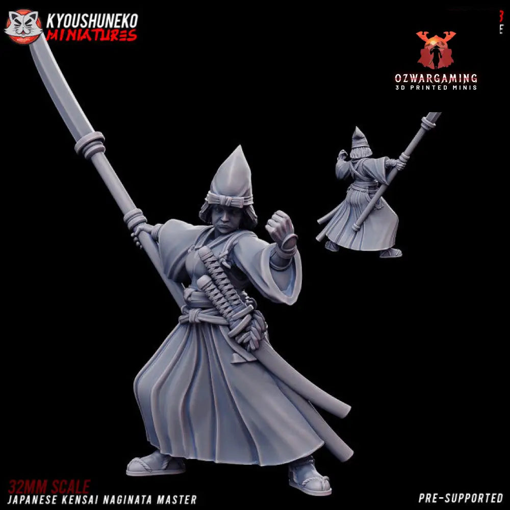 Feudal Japanese Kensai Naginata Master | Kyoushuneko 28/32mm Fantasy Wargaming Miniatures Role Playing Miniatures