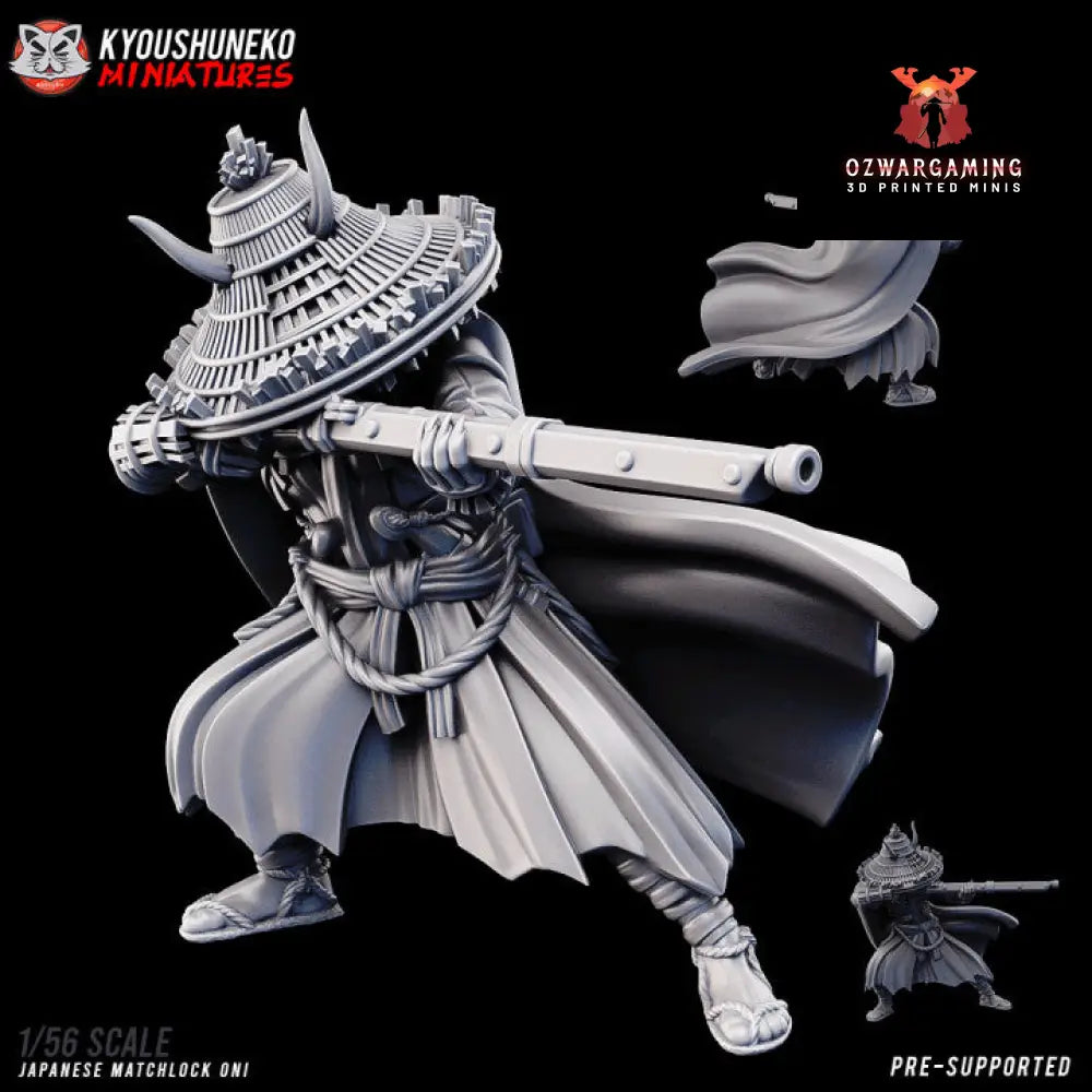 Feudal Japanese Matchlock Oni | Kyoushuneko 28/32mm Fantasy Wargaming Miniatures Role Playing Miniatures