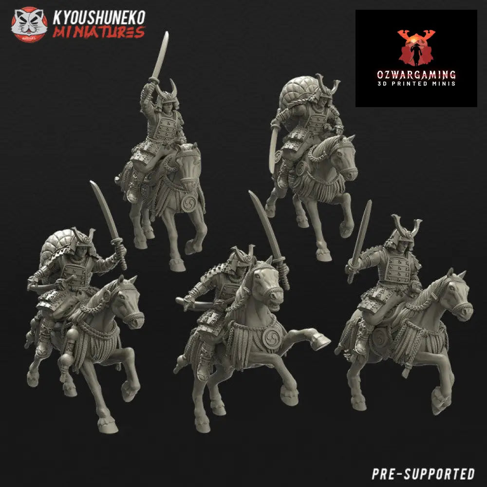 Feudal Japanese Mounted Samurai Katana | Kyoushuneko 28/32mm Fantasy Wargaming Miniatures Role Playing Miniatures