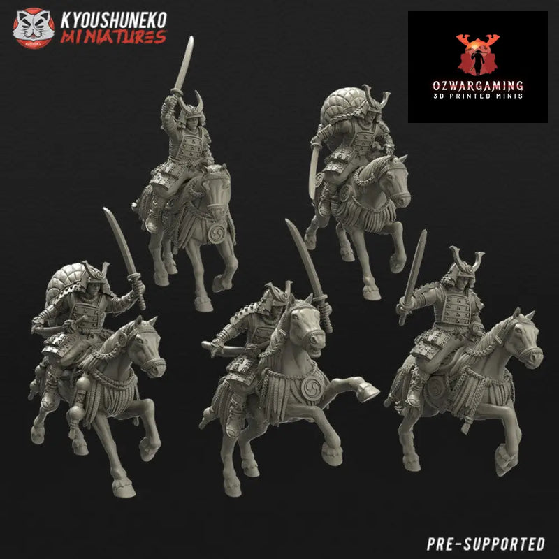Feudal Japanese Mounted Samurai Katana | Kyoushuneko 28/32mm Fantasy Wargaming Miniatures Role Playing Miniatures