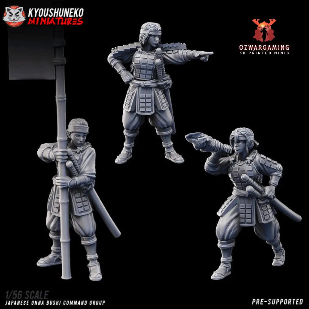 Feudal Japanese Onna Bushi Bows | Kyoushuneko 28/32mm Fantasy Wargaming Miniatures Role Playing Miniatures