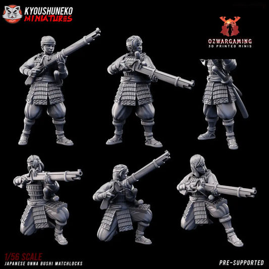 Feudal Japanese Onna Bushi Matchlocks | Kyoushuneko 28/32mm Fantasy Wargaming Miniatures Role Playing Miniatures