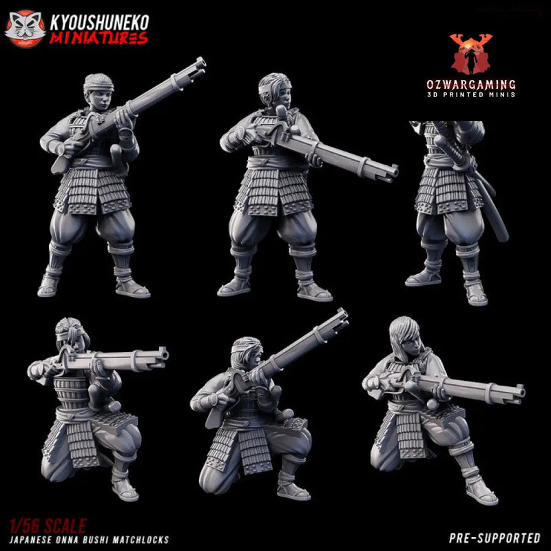 Feudal Japanese Onna Bushi Matchlocks | Kyoushuneko 28/32mm Fantasy Wargaming Miniatures Role Playing Miniatures
