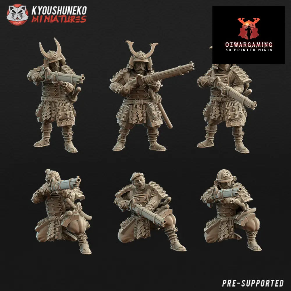 Feudal Japanese Samurai Matchlocks | Kyoushuneko 28/32mm Fantasy Wargaming Miniatures Role Playing Miniatures