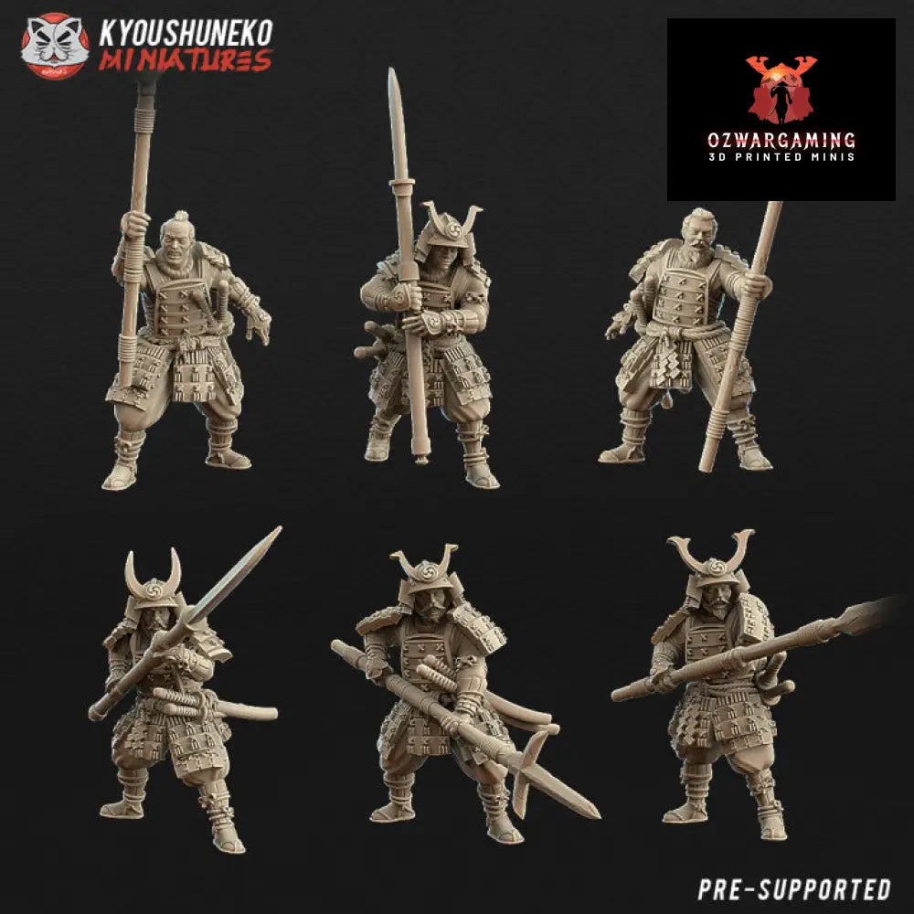 Feudal Japanese Samurai Polearms | Kyoushuneko 28/32mm Fantasy Wargaming Miniatures Role Playing Miniatures