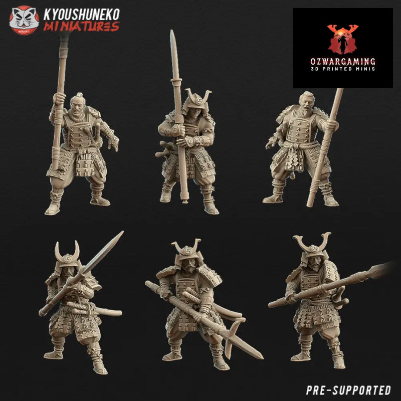 Feudal Japanese Samurai Polearms | Kyoushuneko 28/32mm Fantasy Wargaming Miniatures Role Playing Miniatures