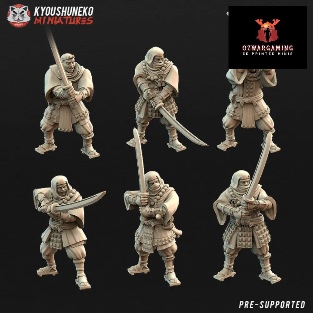 Feudal Japanese Sohei Monk Katana | Kyoushuneko 28/32mm Fantasy Wargaming Miniatures Role Playing Miniatures