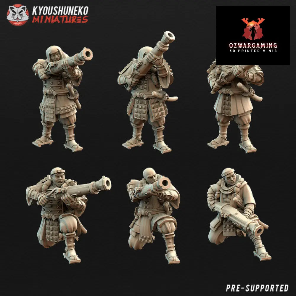 Feudal Japanese Sohei Monk Ozutsu | Kyoushuneko 28/32mm Fantasy Wargaming Miniatures Role Playing Miniatures