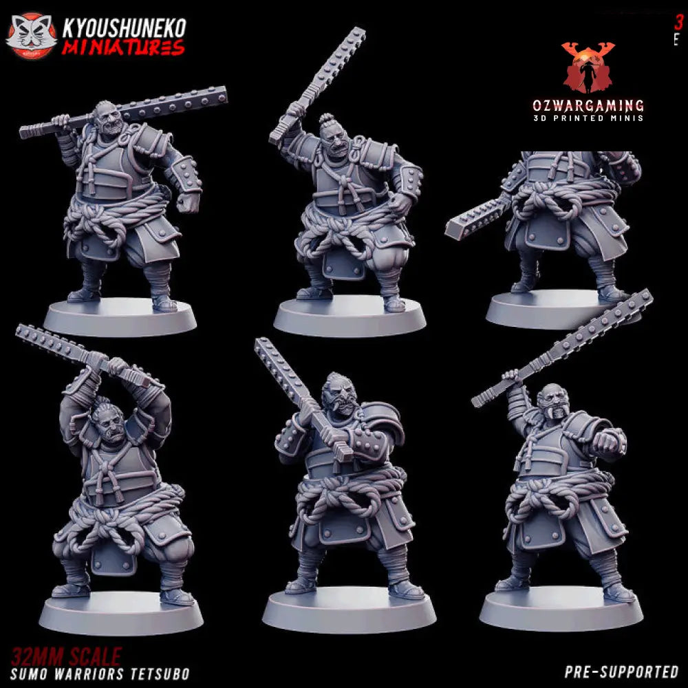 Feudal Japanese Sumo Warriors (Armoured) | Kyoushuneko 28/32mm Fantasy Wargaming Miniatures Role Playing Miniatures