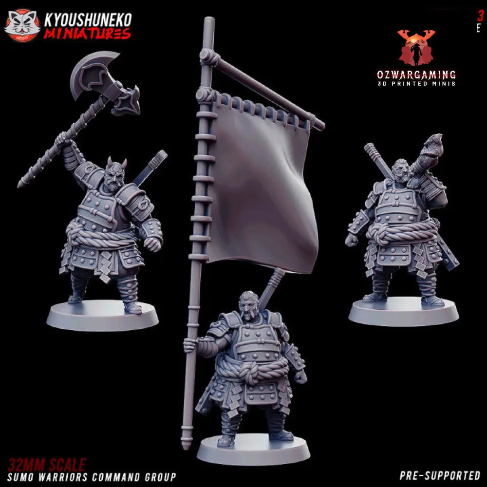 Feudal Japanese Sumo Warriors (Armoured) | Kyoushuneko 28/32mm Fantasy Wargaming Miniatures Role Playing Miniatures