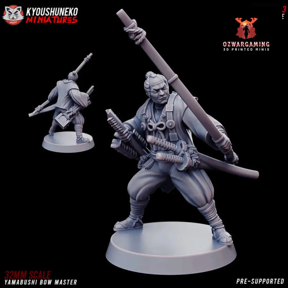 Feudal Japanese Yamabushi Bow Master | Kyoushuneko 28/32mm Fantasy Wargaming Miniatures Role Playing Miniatures