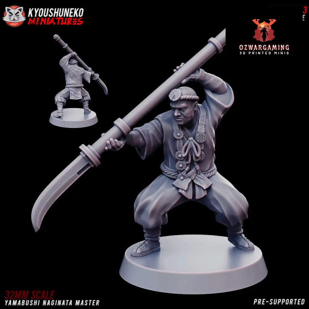 Feudal Japanese Yamabushi Naginata Master | Kyoushuneko 28/32mm Fantasy Wargaming Miniatures Role Playing Miniatures