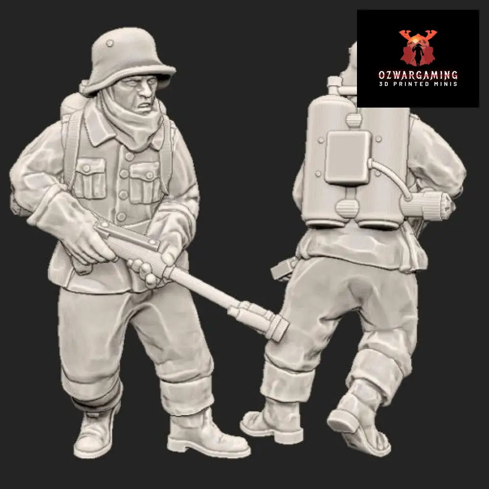 Finnish Soldier with Flamethrower | Propylene Foliescu 28mm WW2 Wargaming Miniatures Role Playing Miniatures