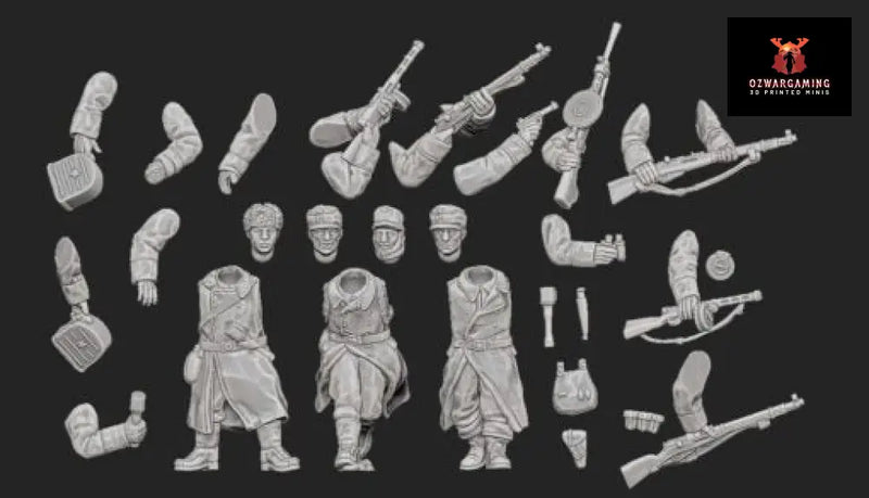 Finnish Soldiers in Greatcoats Build Kit | Propylene Foliescu 28mm WW2 Wargaming Miniatures Role Playing Miniatures