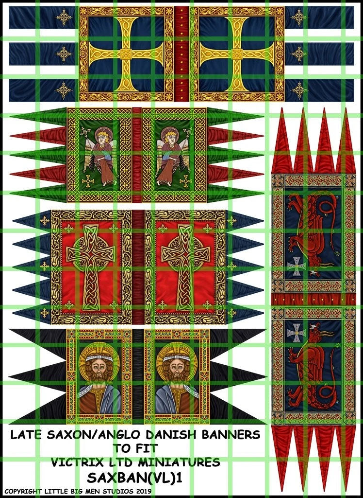 Late Saxon / Anglo Danish Banner Sheet 1 Transfers - Victrix