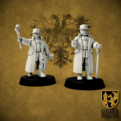 Holy Roman Empire Landwehr Officers | Golden Dragon Games Weird WW2 Role Playing Miniatures