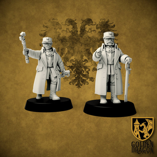 Holy Roman Empire Landwehr Officers | Golden Dragon Games Weird WW2 Role Playing Miniatures