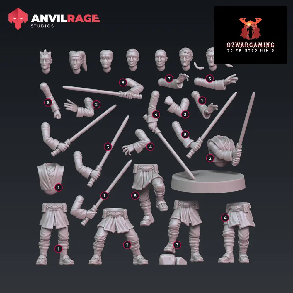 Force Apprentices | Anvilrage Galactic SciFi Miniatures 32mm 1/47 Legion Scale Role Playing Miniatures