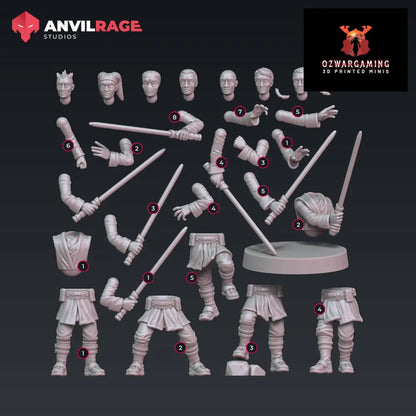 Force Apprentices | Anvilrage Galactic SciFi Miniatures 32mm 1/47 Legion Scale Role Playing Miniatures