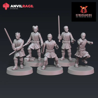 Force Apprentices | Anvilrage Galactic SciFi Miniatures 32mm 1/47 Legion Scale Role Playing Miniatures
