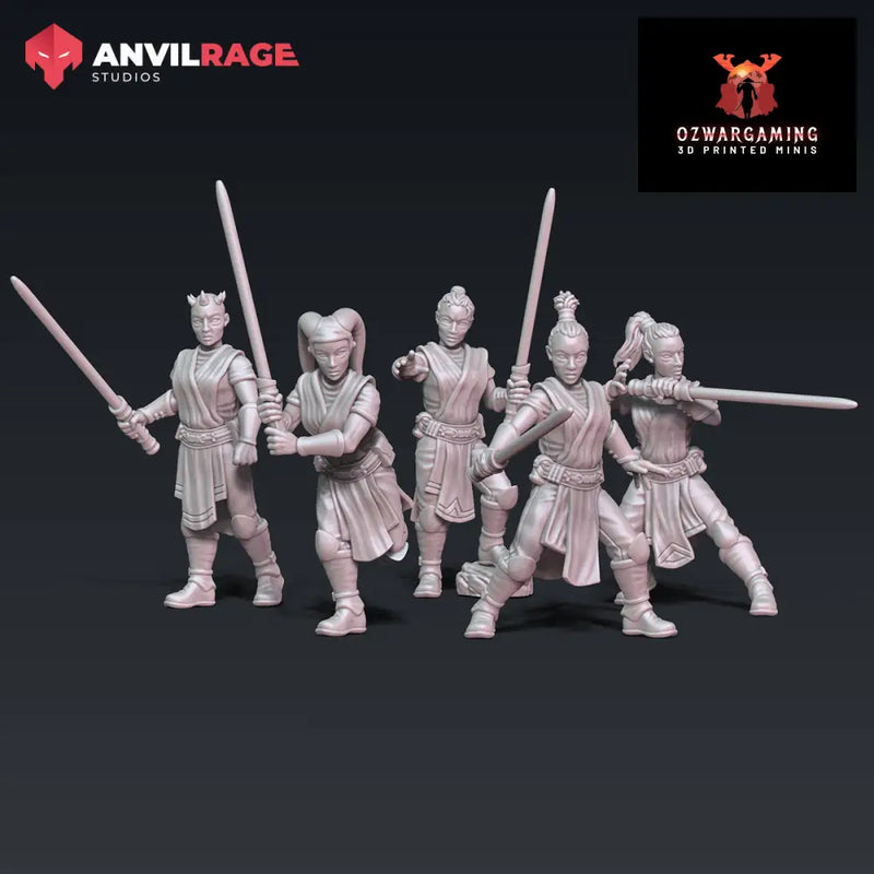 Force Girls | Anvilrage Galactic SciFi Miniatures 32mm 1/47 Legion Scale Role Playing Miniatures