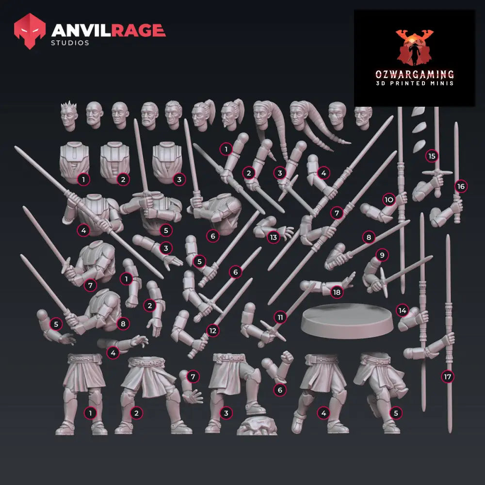 Force Knights | Anvilrage Galactic SciFi Miniatures 32mm 1/47 Legion Scale Role Playing Miniatures