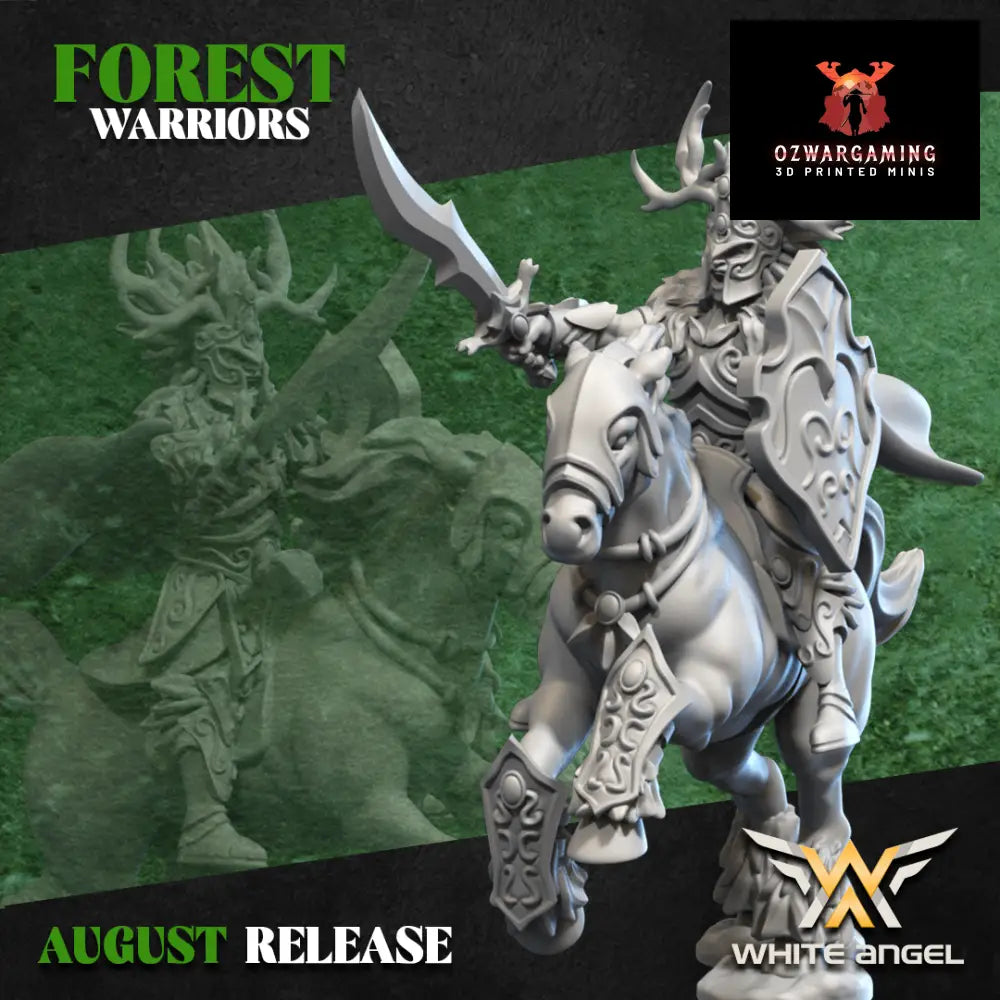 Forest Elves Lord Mounted | White Angel 28/32mm Fantasy Wargaming Miniatures Role Playing Miniatures
