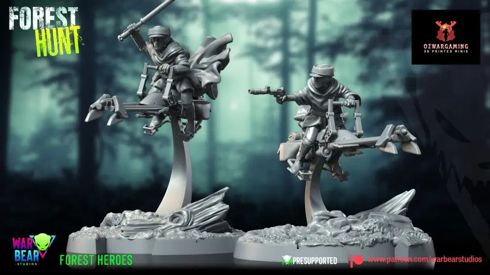Forest Hunt Biker Heroes | Warbear Studios 28mm SciFi Wargaming Miniatures Role Playing Miniatures