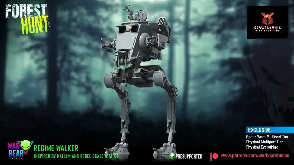 Forest Hunt Hijacked Walker 2 | Warbear Studios 28mm SciFi Wargaming Miniatures Role Playing Miniatures