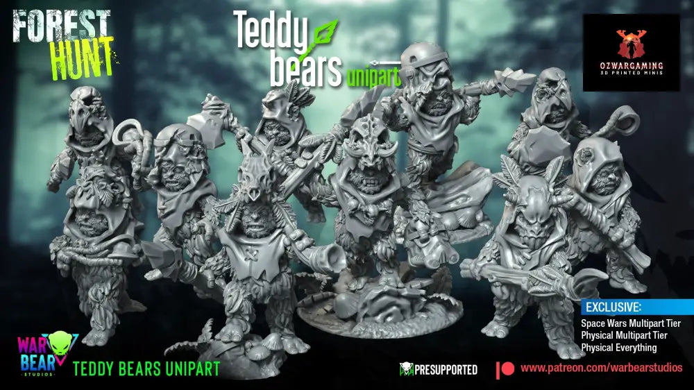 Forest Hunt Teddy Bears | Warbear Studios 28mm SciFi Wargaming Miniatures Role Playing Miniatures