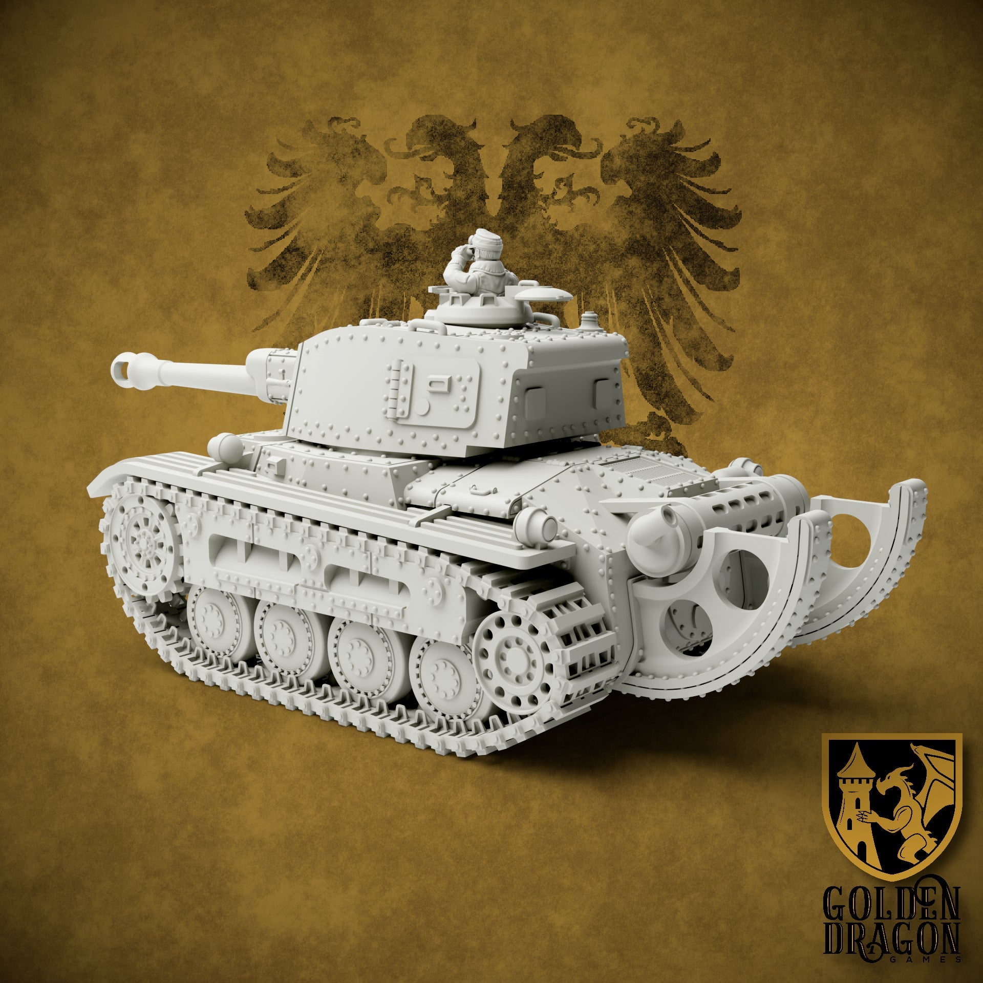 Holy Roman Empire 38M Franz Joseph Battle Tank | Golden Dragon Games Weird WW2 Role Playing Miniatures