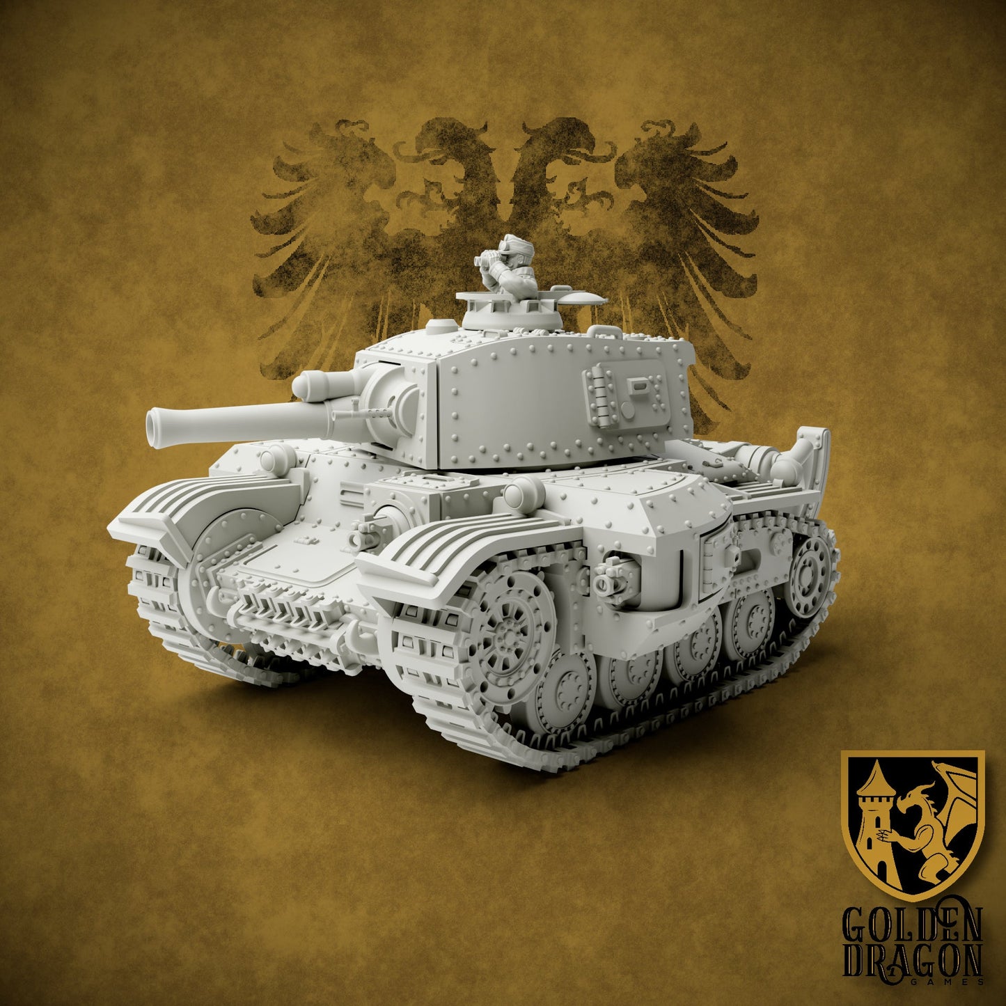 Holy Roman Empire 38M Franz Joseph Battle Tank | Golden Dragon Games Weird WW2 Role Playing Miniatures