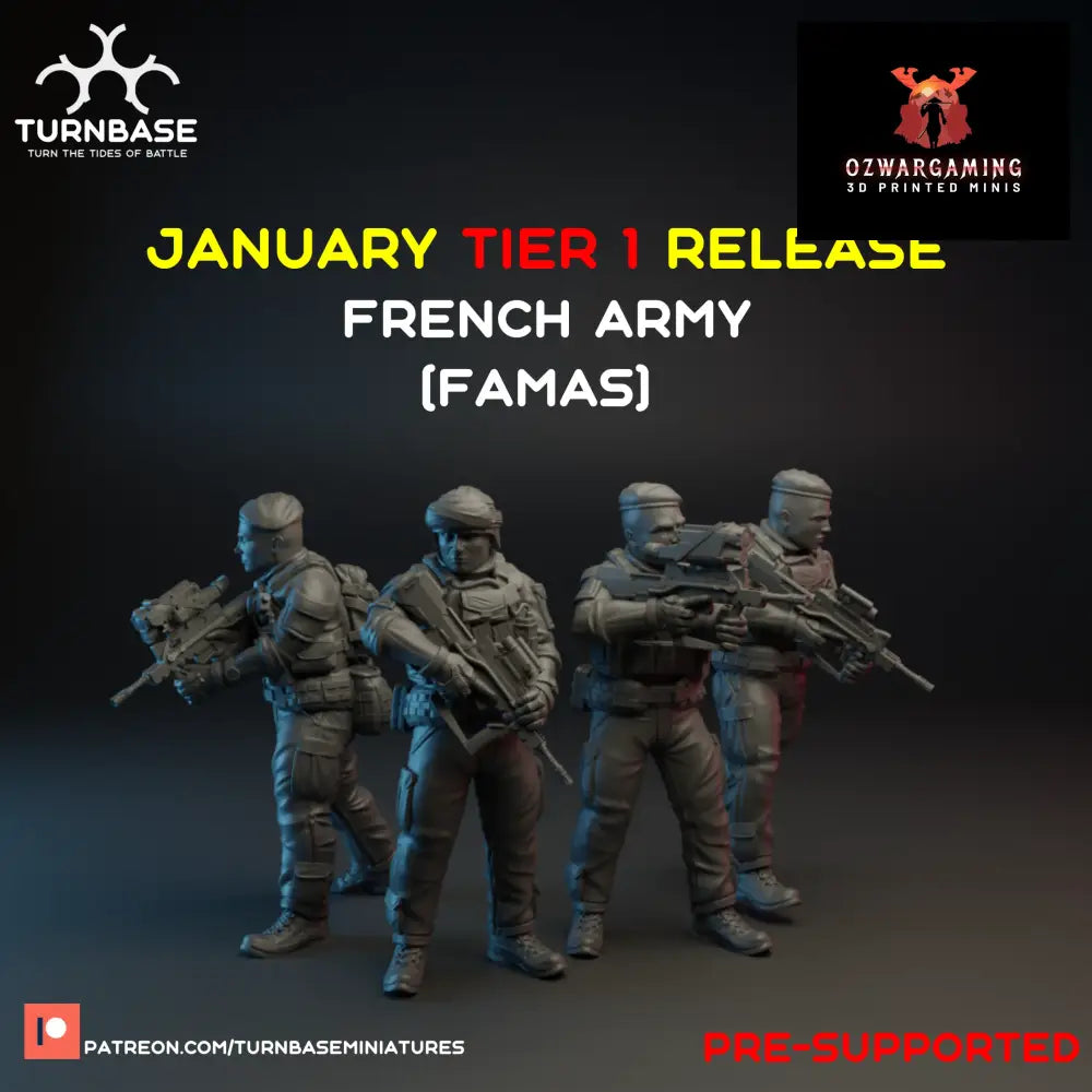 French Army - FAMAS | Turnbase Modern Military Wargaming Miniatures Role Playing Miniatures