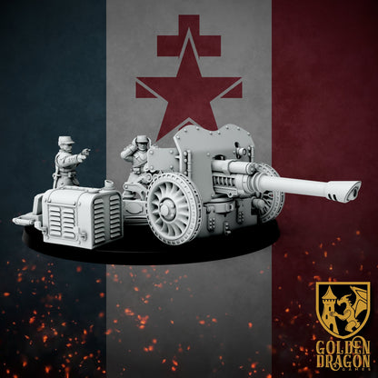 New French Republic Towed Guns | Golden Dragon Games Weird WW2 Energy Cannon Role Playing Miniatures