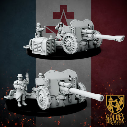 New French Republic Towed Guns | Golden Dragon Games Weird WW2 Role Playing Miniatures