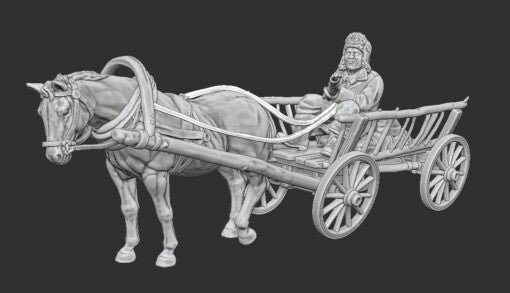 Polish People’s Army Ostfront Horse Drawn Cart | Propylene Foliescu 28mm WW2 Wargaming Miniatures Role Playing