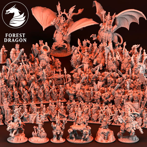 Demonsmiths Army Bundle | Forest Dragon 10mm Fantasy Wargaming Miniatures