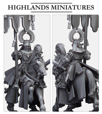 Kingdom Of Gallia Battle Standard Bearer | Highlands Miniatures 28/32mm Fantasy Wargaming Miniatures Role Playing