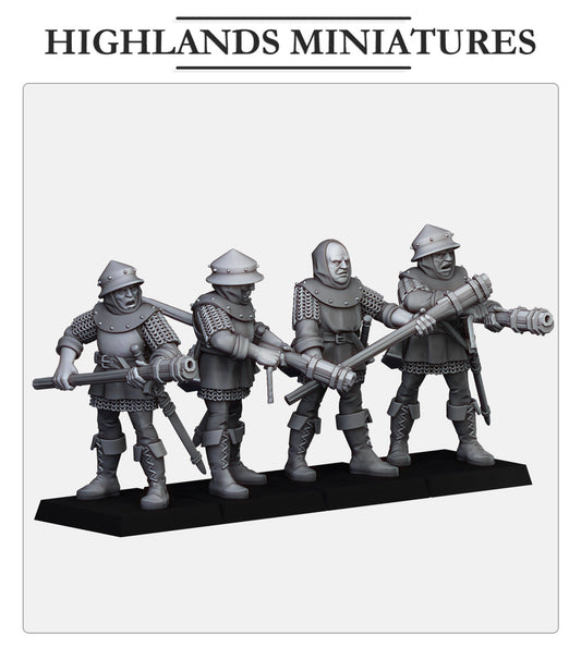 Kingdom of Gallia Handgunners | Highlands Miniatures 28/32mm Fantasy Wargaming Miniatures Role Playing Miniatures