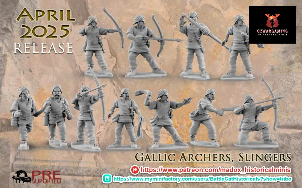 Gallic Archers & Slingers | Battlecat 28mm Historical Wargaming Miniatures Role Playing Miniatures