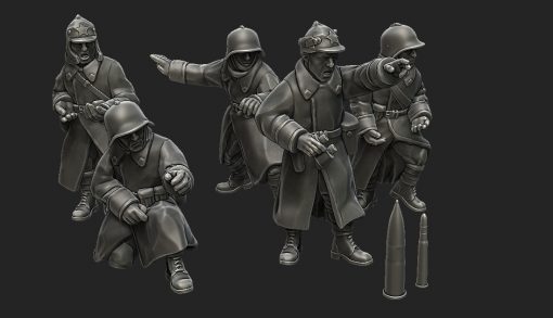 Soviet Winter War Generic Artillery Crew | Propylene Foliescu 28mm WW2 Wargaming Miniatures Role Playing Miniatures