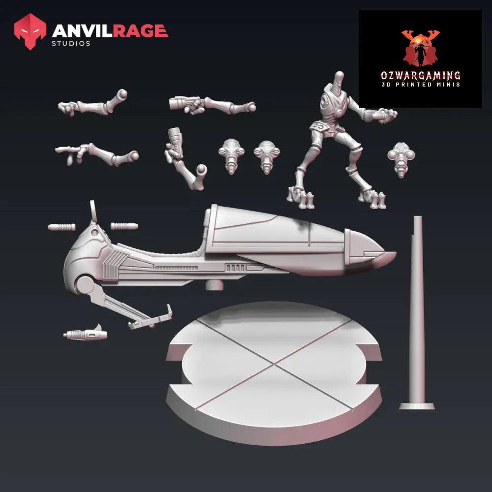 Geobug Speeders | Anvilrage Galactic SciFi Miniatures 32mm 1/47 Legion Scale Role Playing Miniatures