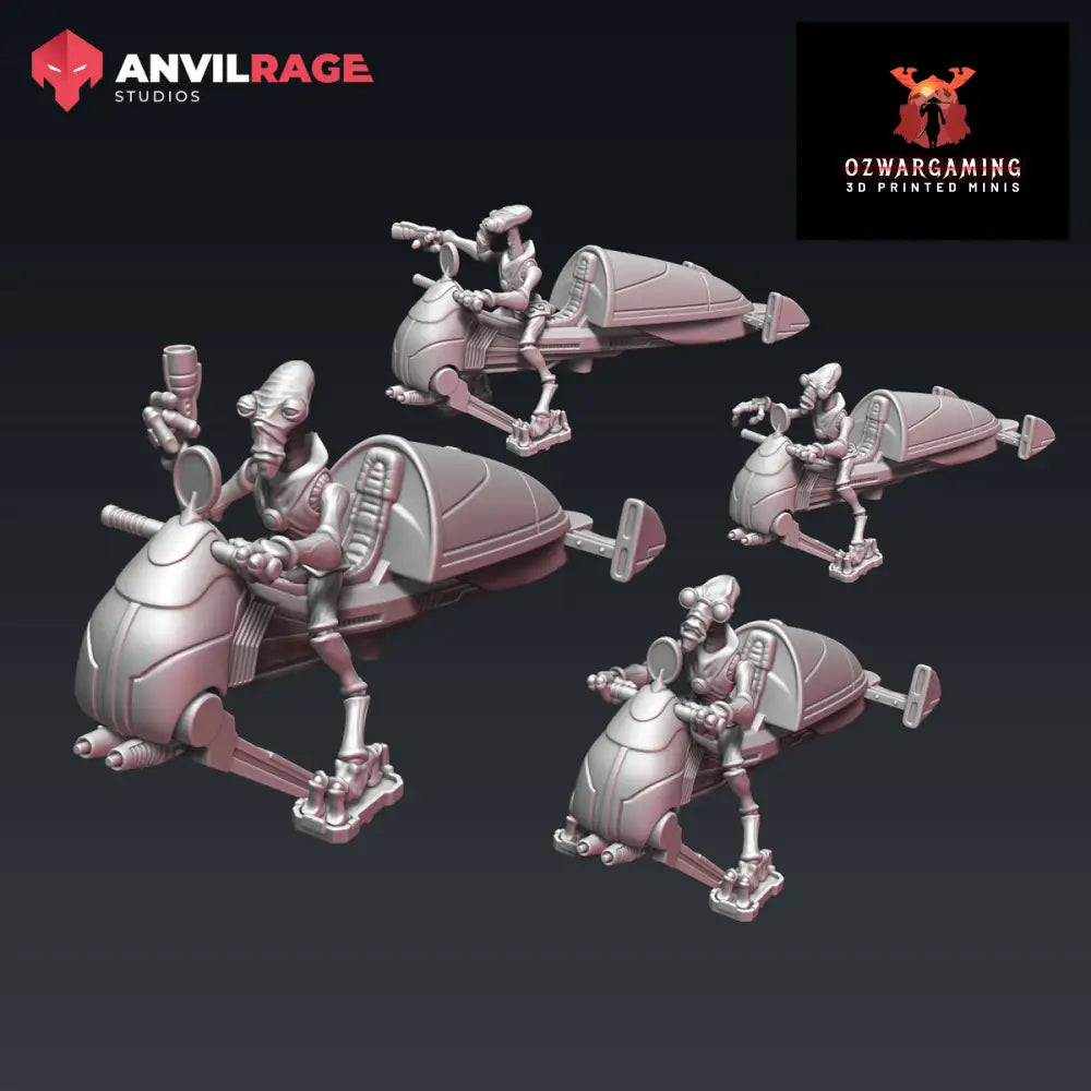 Geobug Speeders | Anvilrage Galactic SciFi Miniatures 32mm 1/47 Legion Scale Role Playing Miniatures