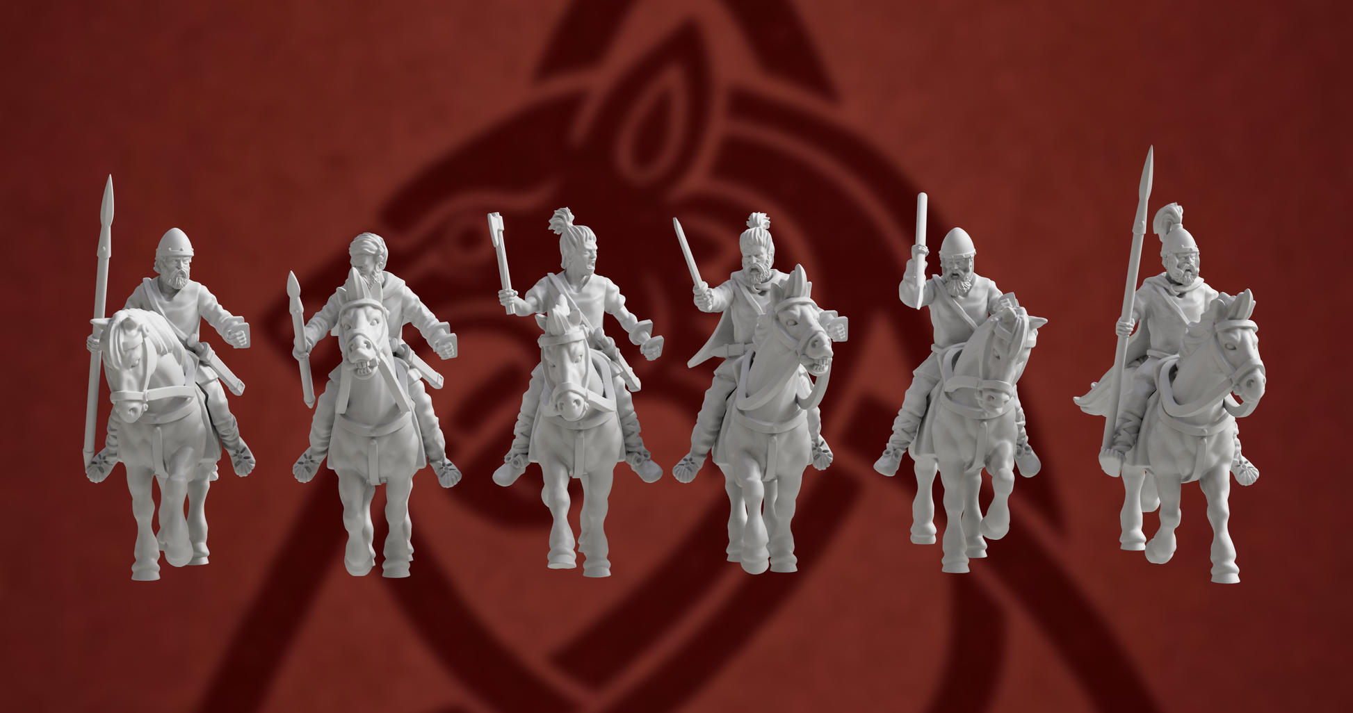 Germanic Tribes Noble Cavalry | 3D Breed 28mm Ancients Wargaming Miniatures Role Playing Miniatures