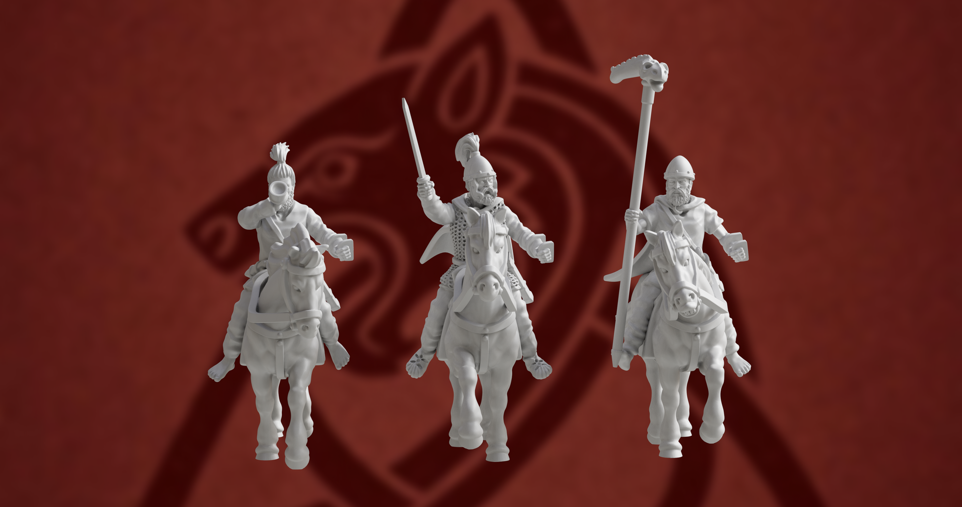 Germanic Tribes Cavalry Command 1 | 3D Breed 28mm Ancients Wargaming Miniatures Role Playing Miniatures