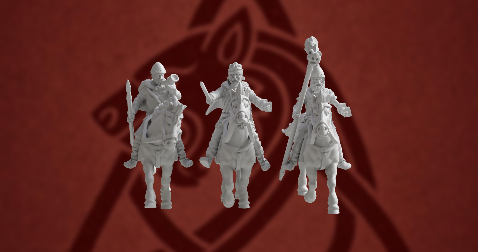 Germanic Tribes Cavalry Command 2 | 3D Breed 28mm Ancients Wargaming Miniatures Role Playing Miniatures