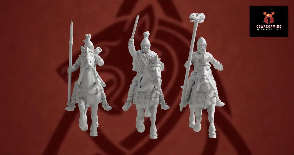Germanic Tribes Cavalry Command 3 | 3D Breed 28mm Ancients Wargaming Miniatures Role Playing Miniatures